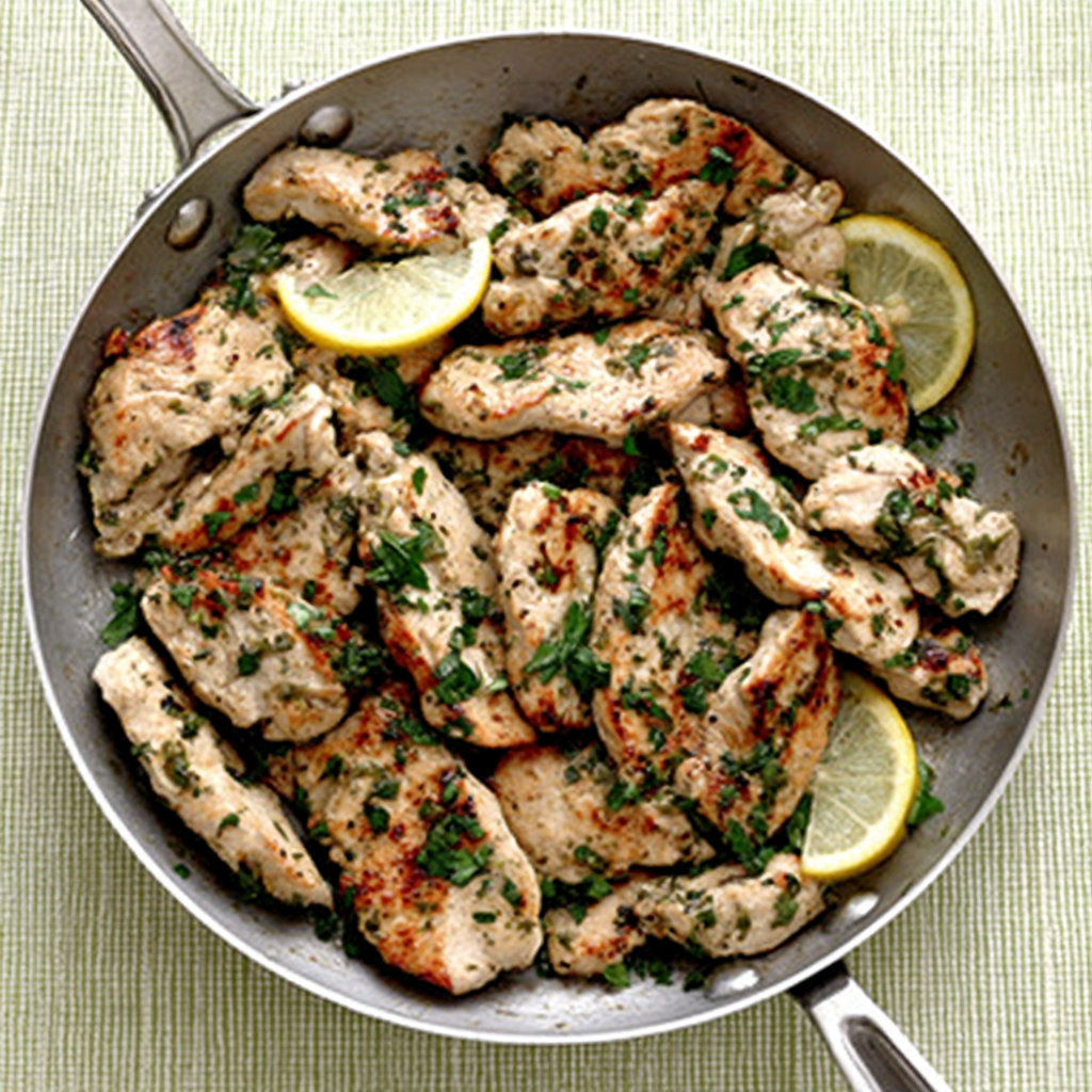 Lemon Herb Chicken: A Fresh and Flavorful Dinner Idea 6 cooking lemon herb chicken in skillet