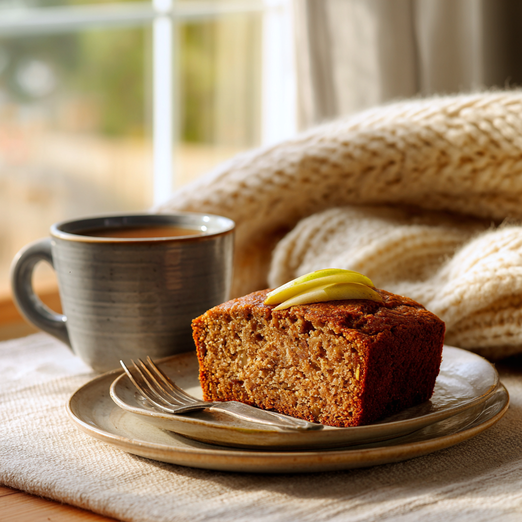 Spiced Apple Bread Banana: A Healthy, Cozy Fall Treat 8 Slice of spiced apple banana bread on plate