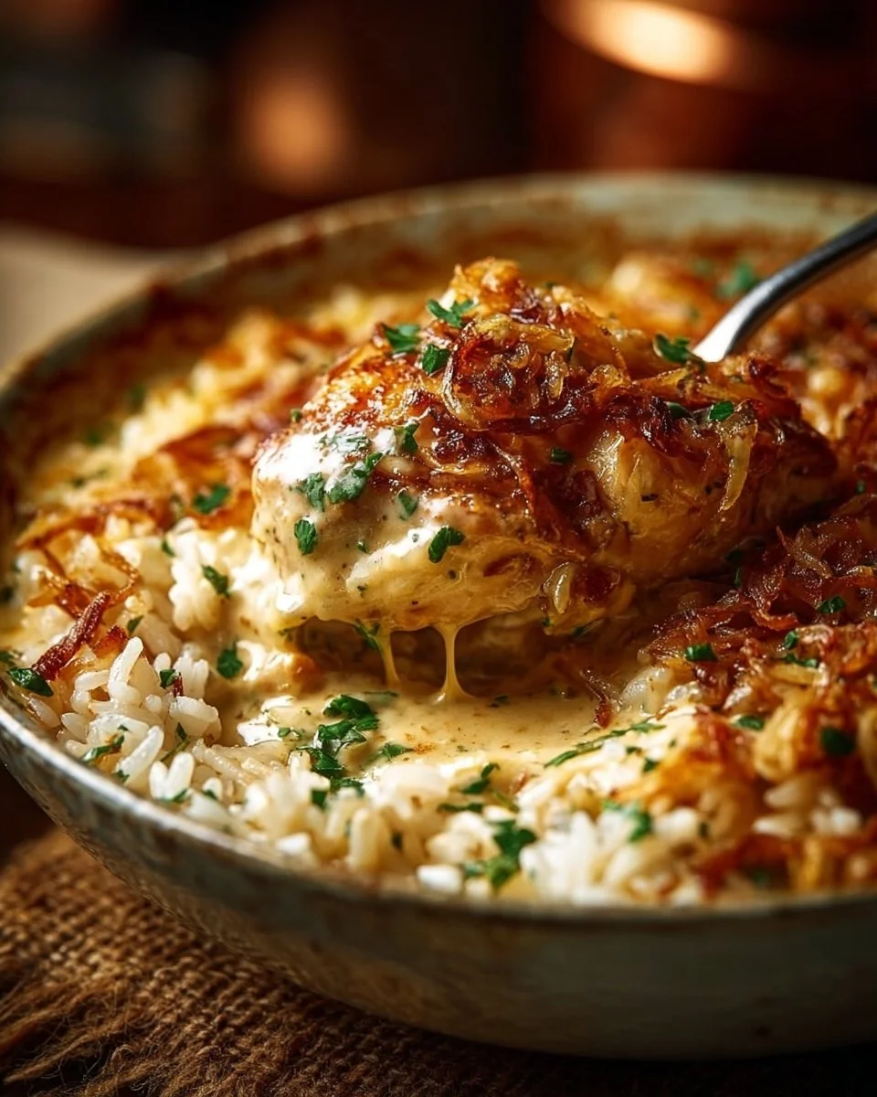 Creamy French Onion Chicken Rice 5 Creamy French Onion Chicken Rice