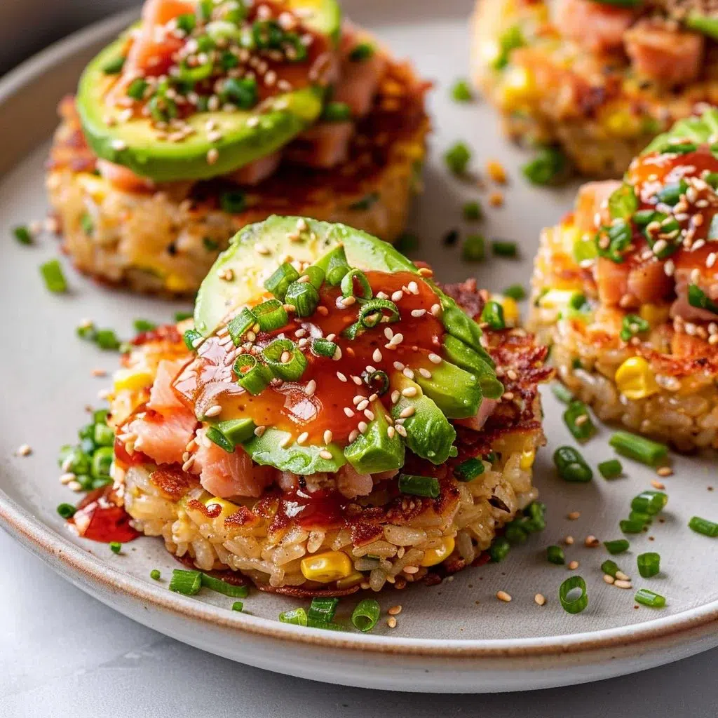 Crispy Rice Cakes with Spicy Tuna 6 Crispy Rice Cakes with Spicy Tuna