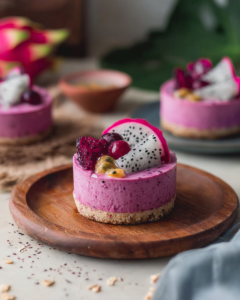No-Bake Dragon Fruit Mini Cheesecakes 4 dragon cheese cake