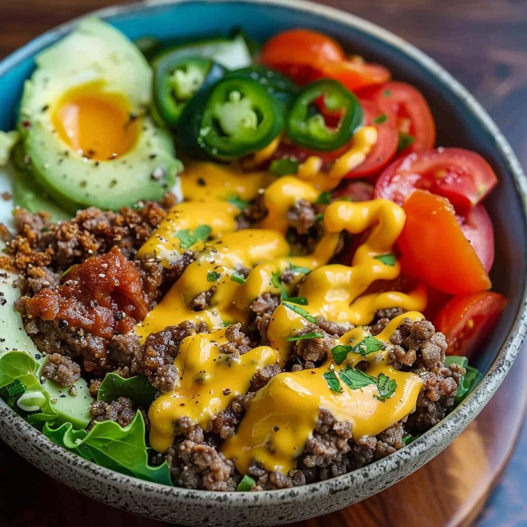 High-Protein Cheeseburger Bowls Recipe – Low-Carb Meal Prep with Ground Beef & Burger Sauce 6 High-Protein Cheeseburger Bowls Recipe – Low-Carb Meal Prep with Ground Beef & Burger Sauce